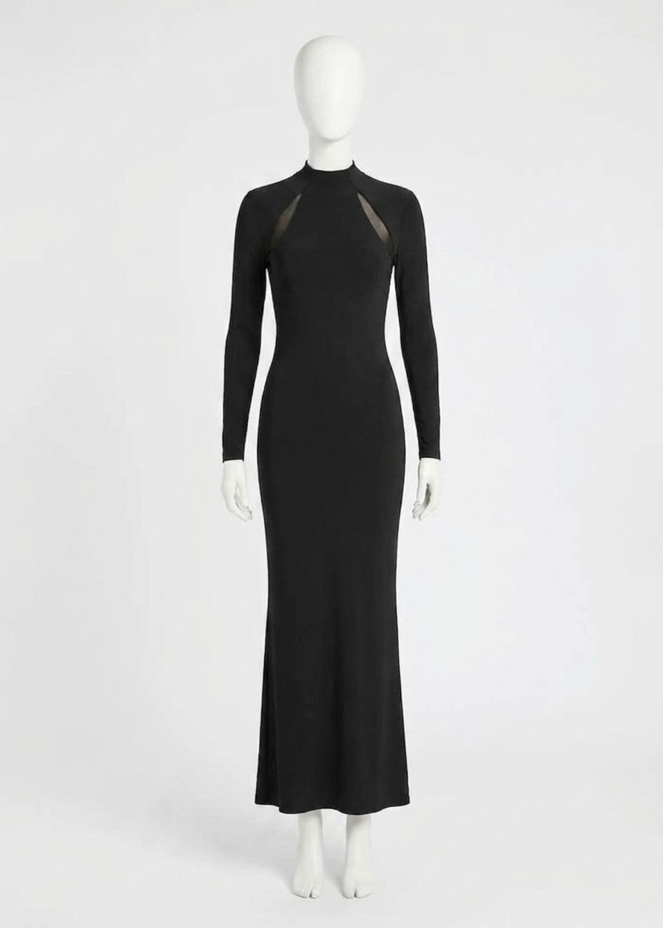 NEW SER.O.YA krystal maxi dress with mesh paneling in black